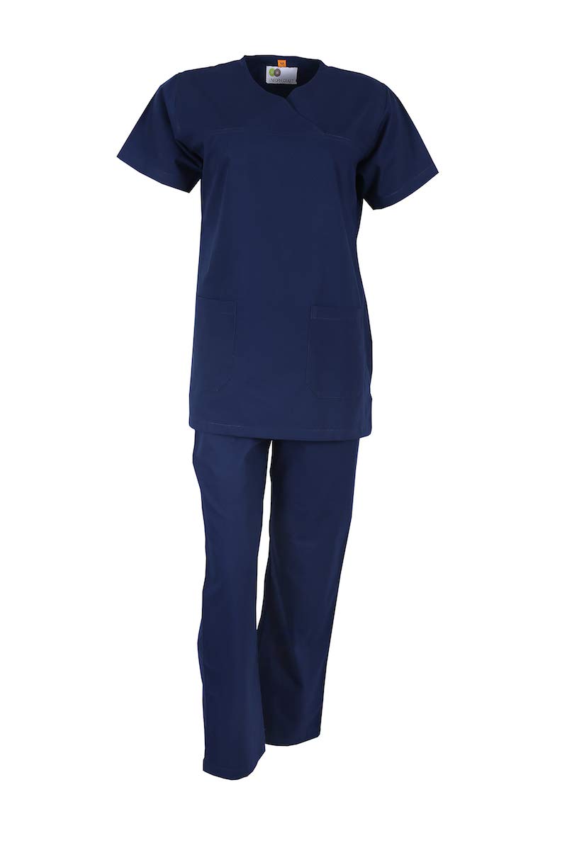 Uniform Craft Women S Polyester And Cotton Scrub Suit Blue
