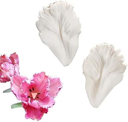 Amazon 2個3dビッグバラ花びらテクスチャ金型 エンボスシリコーン型 ケーキブリムエッジデコレーション焼き型を両面 Color Tulip L Wwl 飴 チョコレート型