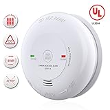 Carbon Monoxide Alarm/Detector, Battery-Operated CO Alarm/Detector (Not Hardwired) with Silence Button, Electrochemical Sensor & UL Listed (Battery Included)