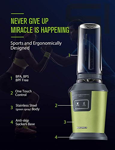 Willsence Blender Personal Smoothie Blender(Recipe Book Included), 700 Watts Intelligent Nutri-iQ System, 6 Stainless Steel Blades for Shake and Smoothie Maker, Ice Crusher, 2 x 20 oz Travel Cups - Thumbnail 7