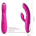 ZEMALIA Delia Rabbit Vibrator Rechargable G-Spot Clitoris Stimulator Waterproof Dildo Body-Safe Silicone Vagina Vibrating Heating Fuction Masturbator 10 Modes Red