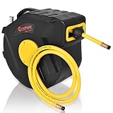 Costway 3/8" Retractable Auto Rewind Air Hose Reel Tools Compressor 300 PSI Garage For Auto Repair (50ft)