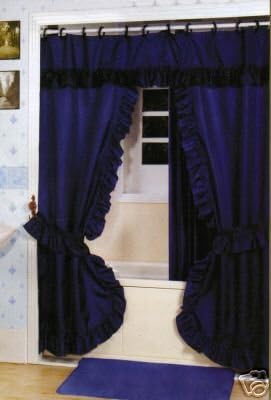 Amazon Com Double Swag Shower Curtain Liner Rings Navy Blue