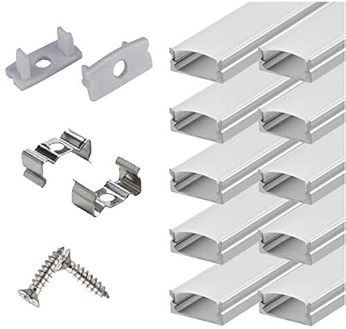 6.6ft/ 2m LED Strip Channel 20-Pack with Milky Cover, End Caps and ...