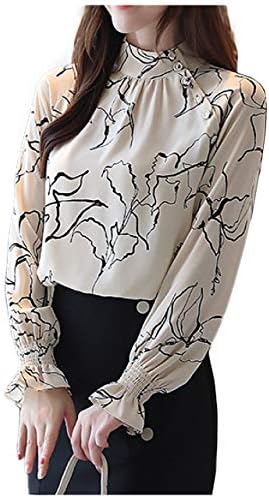 [エムズ モア] ブラウス 長袖 冬 春 オフィス トップス 柄 ハイネック S〜3L