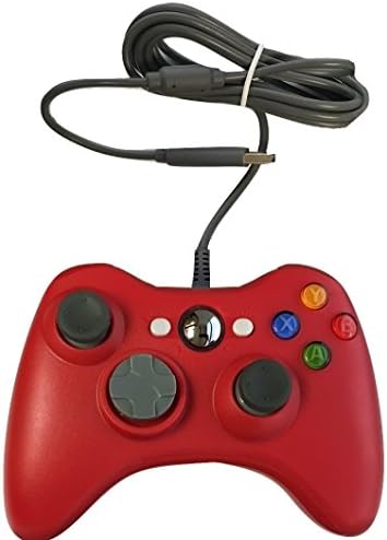 Wired Controller Game Pad Blue Red Pink Colors for xBOX 360 by IHK (Red)