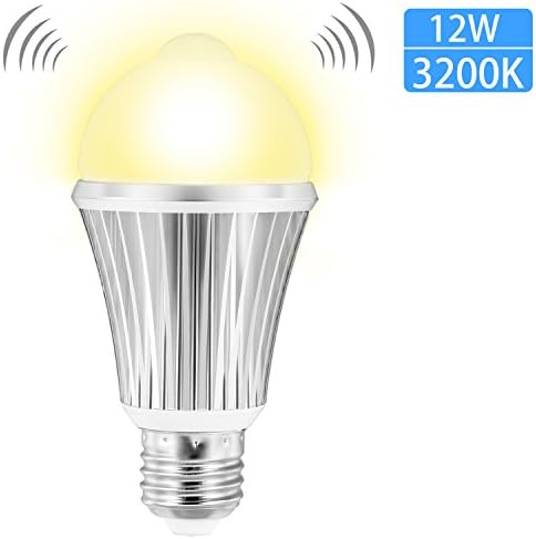 Motion Sensor Light Bulb, Witshine 12W Smart Bulb Dusk to Dawn LED Motion Sensor Light Bulbs, E26 Base Indoor Outdoor Light Bulbs Warm White 3200K for Wall Lighting Porch (Warm White ( Pack of 1 )