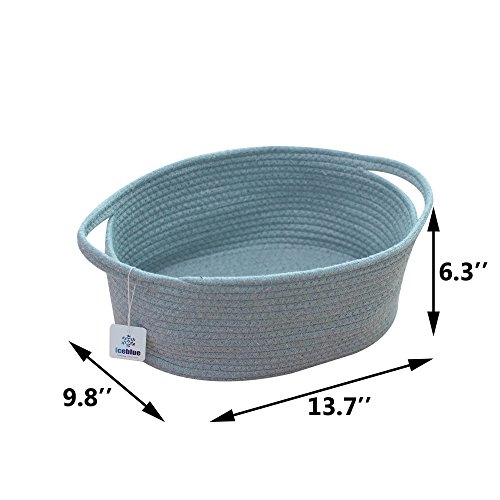 Iceblue Soft Cotton Rope Nursery Storage Bins and Boxes Nursery Basket Liners