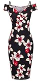HOMEYEE Women's Vintage Elegant Printed Floral V-Neck Sling Dress B309