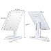 Ovonni L207 20 LEDs Touch Screen Makeup Mirror Adjustable LED Tabletop Countertop Lighted Make-up Cosmetic Vanity Mirror (Batteries Included), White