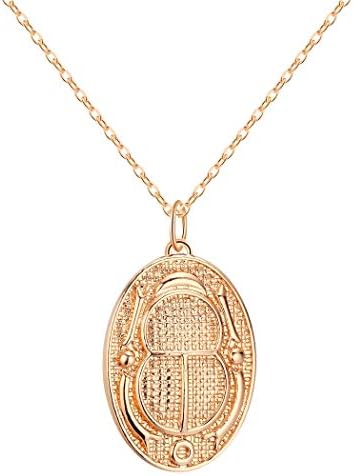 Inveroo Egyptian Hieroglyph Cartouche Scarab Beetle Charm Pendant Necklace Ancient Egypt Male Necklaces for Women Men Jewelry