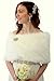 Bridal fur shawl wrap, Ivory Faux Fur Wrap, fur shrug Free Brooch | Tion Design Bridal