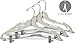 The Great American Hanger Company Clear Plastic Combo Hangers, Box of 100 Flat Ladies Hangers with Adjustable Cushion Clips and Chrome Swivel Hook