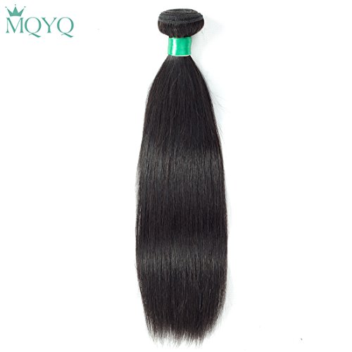 MQYQ Hair 20inch Brazilian Straight Virgin Hair 1 Bundle Brazilian Straight Hair Grade 9a Unprocessed Virgin Brazilian Hair Weave Bundles Natural Color