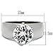 FlameReflection Stainless Steel 4 Carat Round Cubic Zirconia CZ Engagement Women Wedding Solitaire Promise Bands Ring size 7