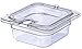 Carlisle 10317U07 StorPlus Sixth Size Polycarbonate Universal Flat Surface Notched Food Pan Lid, Clear