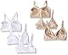 Barely There Women's Custom Flex Fit Wirefree Bra Bundle 4085, 4546 X741, White/Soft Taupe, Large (Pack of 6)