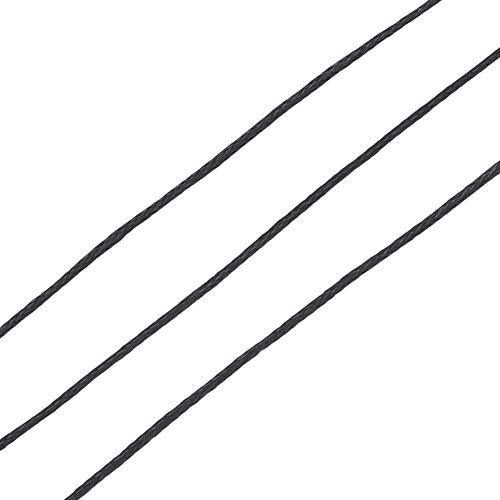 Craftdady 100 Yards 1mm Waxed Cotton Cord Macrame Bracelet Necklace Jewelry Making Waxed Beading Thread String (Black) - Thumbnail 3