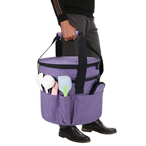Luxja Carrying Bag Compatible with Instant Pot (8 Quart), Travel Tote Bag for 8 Quart Pressure Cooker and Extra Accessories, Purple