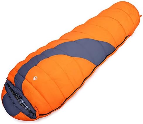 Adeeing Comfort Lightweight Portable Camping Gear Mummy Windproof Envelope Sleeping Bag with Compression Bag Orange