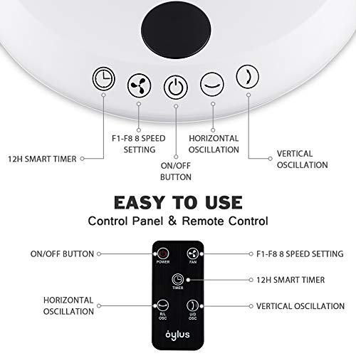 OYLUS Air Circulator Fan Quiet Portable Bladeless Fan with Horizontal