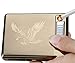Moonwbak Cigarette Case Lighter, Metal Full Pack 20 Regular Cigarettes Box Holder USB Rechargeable Cigar Lighter Flameless Windproof with USB Cable Best for Birthday Gifts (Eagle)