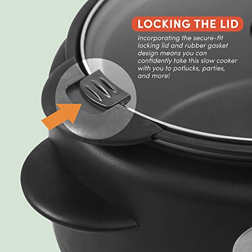 Maxi-Matic MST-610DT Digital Programmable Slow Cooker with Locking Lid, Nonstick Oval Pot Delay Timer, 3 Temperature, 8 Pre-Set Functions, 6 quart Capacity, Stainless Steel