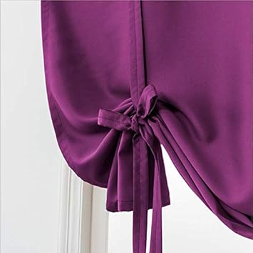 Amazon Com Wubodti Purple Blackout Tie Up Window Valance Curtains