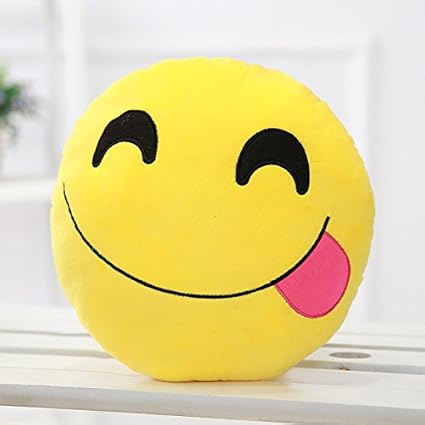 Tickles Sofa Smiley Emoticon Tongue Out Cushion Plush