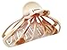 Parcelona French Rain Drop Ivory Beige Large Covered Spring Celluloid Jaw Hair Claw Clip Clamp Clutcher 4 Inches