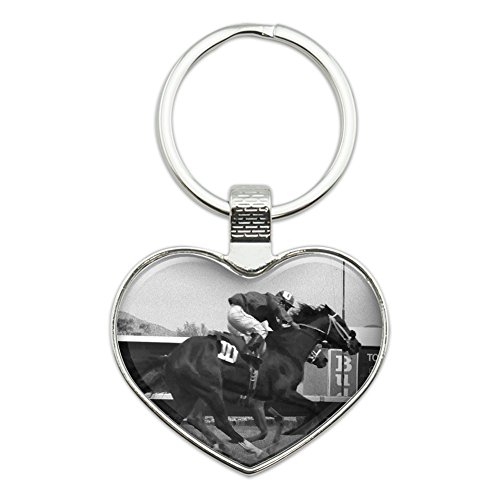 At The Track Horse Racing Vintage Heart Love Metal Keychain Key Chain Ring