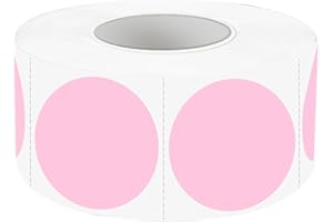 YEGAWEN Removable Labels, 1 Inch Colored Dot Stickers, Waterproof Circle Color Labels, Writable Garage Sale Stickers, Suitable for Laser and Inkjet Printable (500Pcs, Pink)