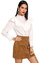 Mini falda corta de cintura alta para dama con cremallera frontal