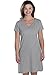 LAT Ladies' 100% Cotton Jersey Short Sleeve V-Neck Swim Cover-up Dress (Heather, Small/Medium)