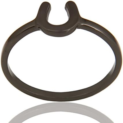 925 Sterling Silver Ring, Designer Hours Shoe Silver Rings, Black Rhodium Silver Jewelry For Women,s