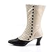 Funtasma Women's Victorian-123 Boot, Cream/Black Polyurethane, 10 M US