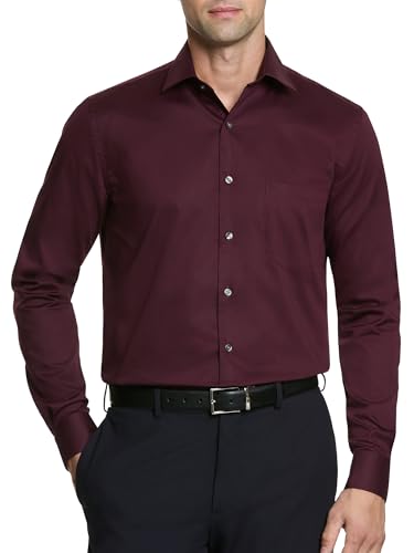 Van Heusen Flex Regular Fit Solid Chemise de Smoking pour Homme - Rouge - L Cou 42 cm Manche 86/89 cm