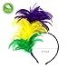 FELIZHOUSE 1920s Fascinator with Feathers Headband for Women Wedding Tea Party Headwear (Mardi Gras Purple)