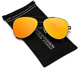Flat Lens Oversized Reflective Aviator Sunglasses