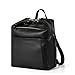 mommore PU Leather Diaper Bag Backpack Baby Nappy Bags with Changing Pad, Insulated Pockets, Black