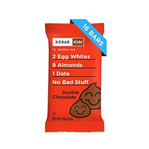RXBAR Kids Real Food Protein Bar, Double Chocolate, Gluten Free, 1.16oz Bars, 16 Count