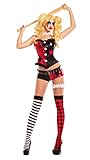 Party King Women's No Good Harlequin Costume, red/Black, Medium
