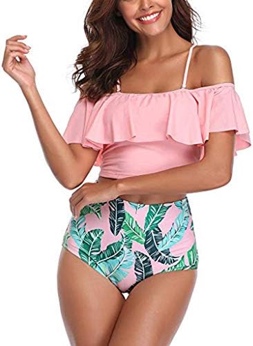 RAISINGTOP Ladies Push-up Padded Bra Sexy Swimwear Two Pieces Bohemia Print Bikini Set Swimsuit xs for Petite Women