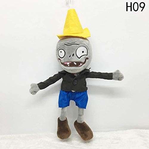 Yuwooben Distinctive 9 Styles Plants vs Zombies Plush Toys 30cm Plants vs Zombies Soft Stuffed Plush Toys Doll Baby Toy for Kids Gifts Party Toys(None Hat zombie.)