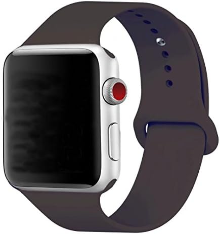 Band for Apple Watch 38mm, Guangzhi New Design (Metal Tuck Clasp Ouside/Correct Wearing Way in 4th Image) Soft Silicone Sport Strap Band for iWatch Series 1 / 2 / 3, Sport, Edition,38mm,Cocoa