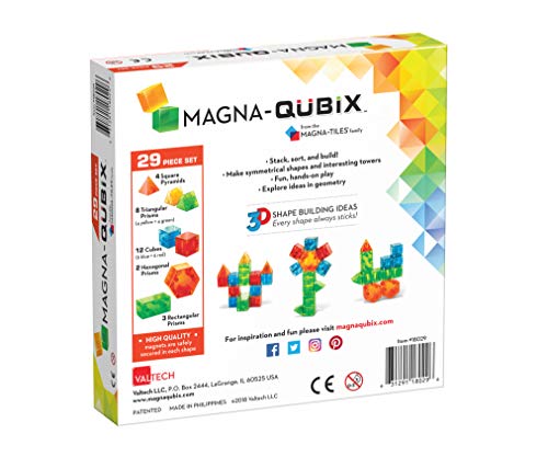 MAGNA-QUBIX 29-Piece Magnetic Construction Set, The ORIGINAL Magnetic Building Brand