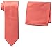 Stacy Adams Men's Tall-Plus-Size Satin Solid Tie Set Extra Long, Coral, One Size