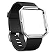 SKYLET Compatible with Fitbit Blaze Bands for Men, Silicone Replacement Bands Breathable Sport Strap Compatible with Fitbit Blaze Fitness Watch with Frame Women Men Black