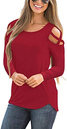 Walant Women's Floral Printed Long Sleeve Criss Cross V-Neck Casual Tops T-Shirt