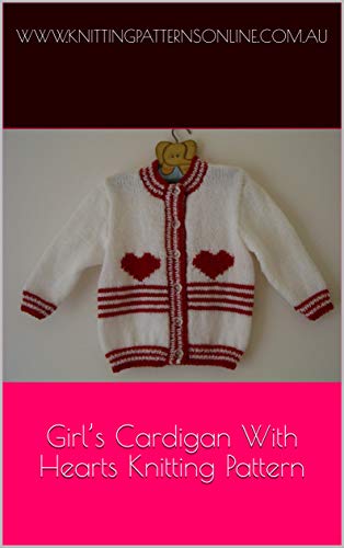 Girl's cardigan with hearts knitting pattern - Pippa